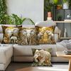 Jungle Elephant Cushion Pillowcase Printed Polyester 45X45Cm Throw Pillowcover Decorative Sofa Cushion Pillowslip Home Decor