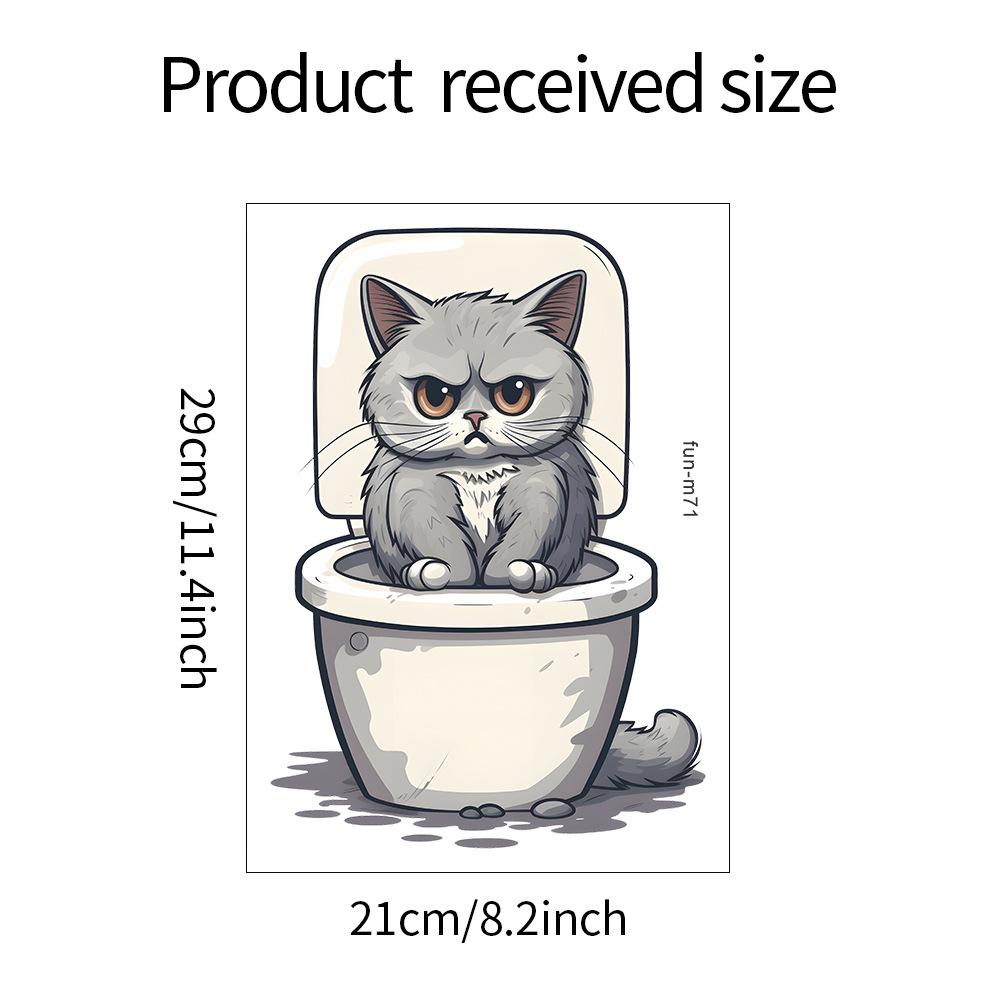 

Наклейки на туалет Angry Cat Ванная комната Декор для дома Наклейки на стену 21*29CM/fun-m71