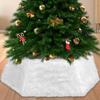 Bohemian Christmas Tree Collar Foldable Christmas Tree Skirt Christmas Soft Plush White Collar Artificial Tree Base Cover Skirt