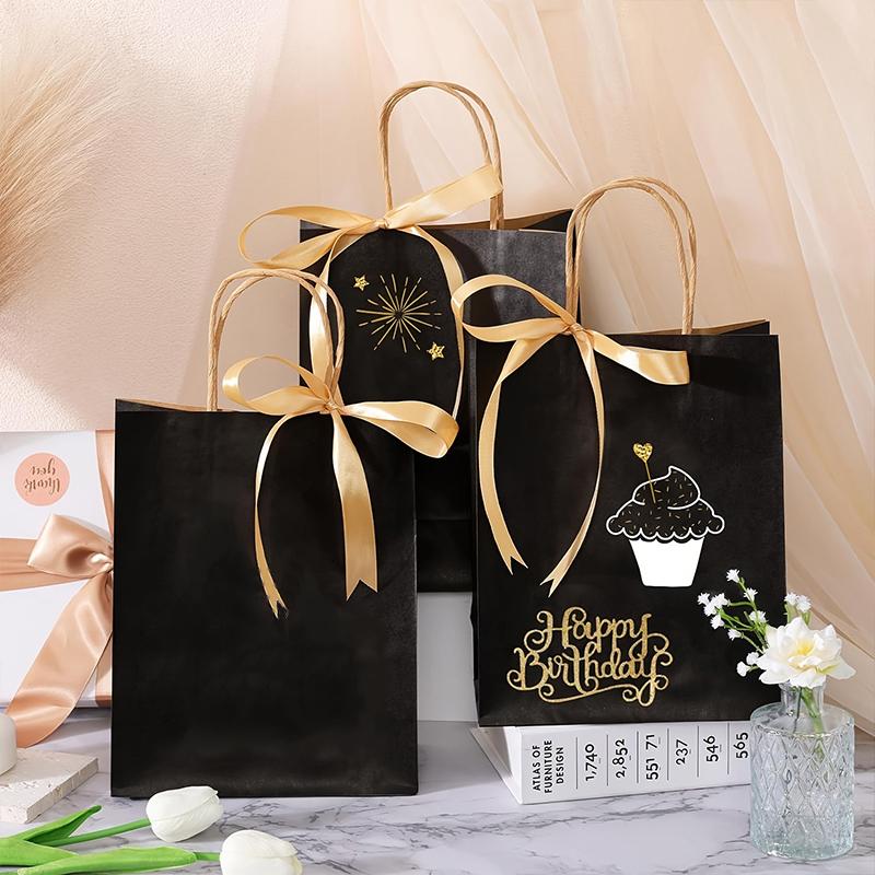 

10 шт. сумки для покупок оптом с ручкой розничные сумки черные пакеты из крафт-бумаги бумажные подарочные пакеты 21x11x27 см