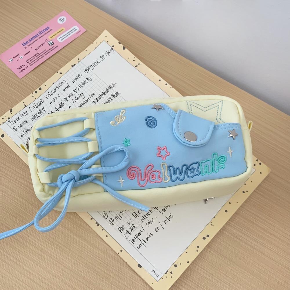 Pencil Case Large Ins Pen Bag Desktop Storage Cartoon Pencil Bag Korean Stationery Bag  School