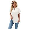 Camiseta de verano para mujer, camiseta holgada y cómoda con cuello en V, Tops de manga corta