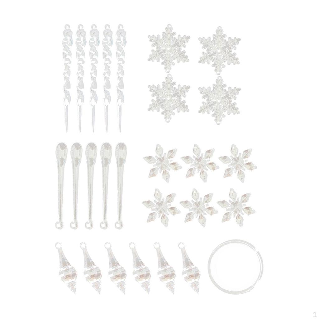 Christmas Tree Decoration Ornaments Snowflake Charm Pendant for Festival