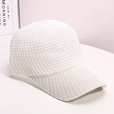 Damen Sommer Cool Mesh Hanf Gewebte Baseballkappe Atmungsaktiv Sommer Herren und Damen Sonnenschutz Entenzungenhut Netz