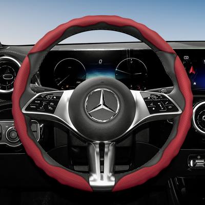 Housse de Volant pour Mercedes-Benz, Design Sportif Ondulé, Cuir Respirant, Segmentée, Antidérapante, Absorbant la Sueur, Étui de Protection, Convient