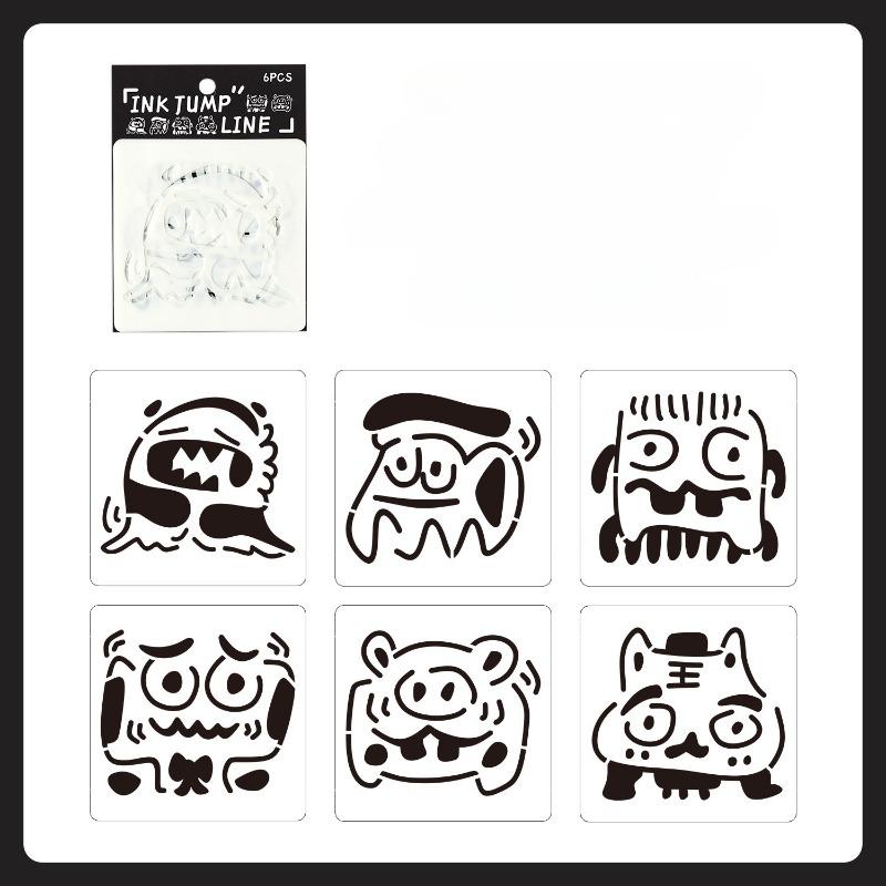 Lot de 6 pochoirs floraux et papillons pour scrapbooking, petits pochoirs créatifs pour décoration murale, pour peinture et décoration