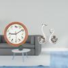 Swan Bird Wall Clock Sculpture Porcelain Figurine Collection Decorative Hanging Ornament for
