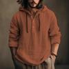 Baumwoll- und Leinenhemd Kapuzensweatshirt Langärmlig Kapuze Lässig Alltagskleidung für Frühling und Sommer