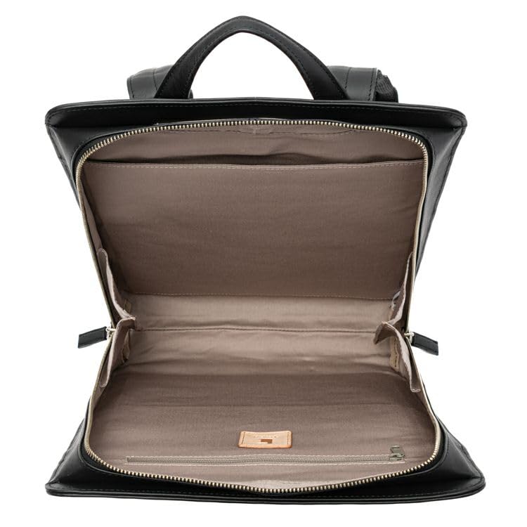 Tryon Official Backpack, A4 Size, Gusseted Square, Genuine Leather, Business Bag for Commuting, Men and Women, Large Capacity, Fits 13-inch PC, ALFA