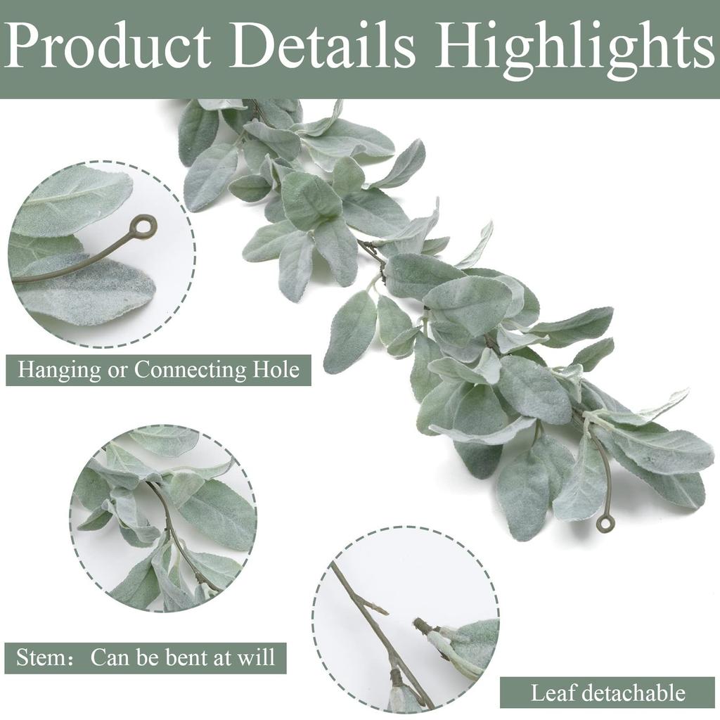 Simulated Artificial Green Plants, Soft Strips, Plush Sheep Ears, Leaves, Vines, Leaves, Money Leaves, Flower Garlands, Vines