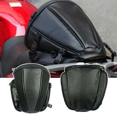 Black Leather Waterproof Motorcycle Tail Bag Luggage Saddle Bag Waterproof Tank Bag Motocross Motorbike Shoulder Bag