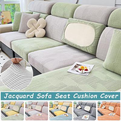 Elastischer Sofabezug Jacquard Polar Fleece Sofasitzkissenbezug Für Wohnzimmer Haustier Kinder L-Form Ecke Sessel Sofa Überwurf