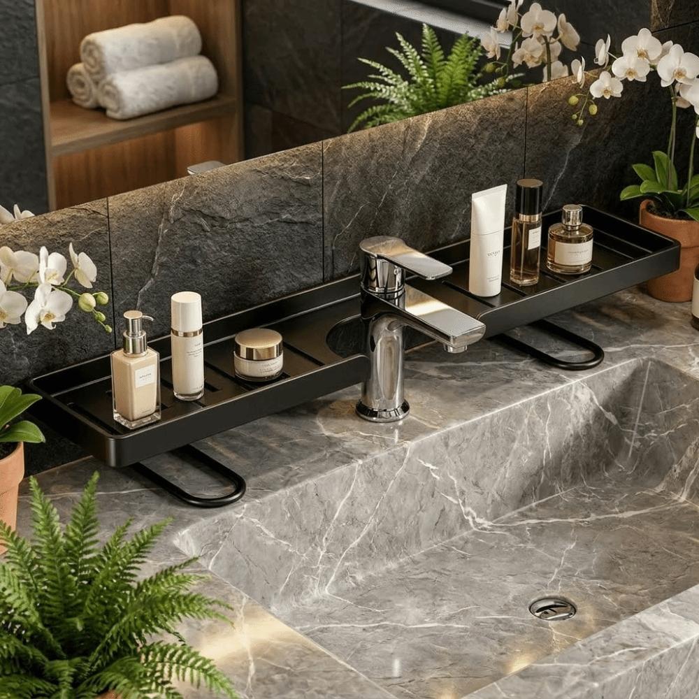 Rustproof Bathroom Storage Rack Waterproof Cosmetic Storage Box Kitchen Sink Holder  Washstand