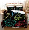 Game Console Digital Print Down Quilt Set - Polyester - Bedroom Decoration -1 Bedspread +2 Pillowcases (No Pillow Core)