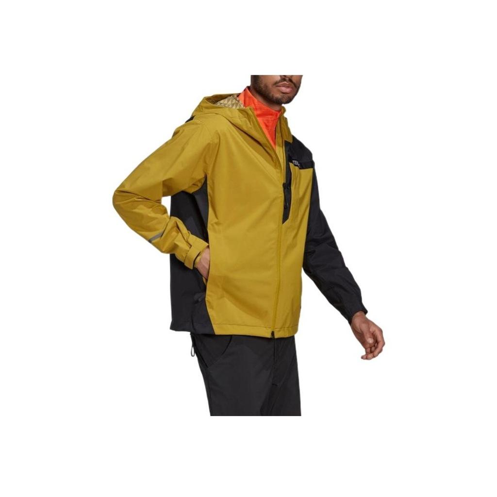 Adidas Color Block Logo Letter Print Hooded Long Sleeve Jacket Men Jacket Olive HF3272