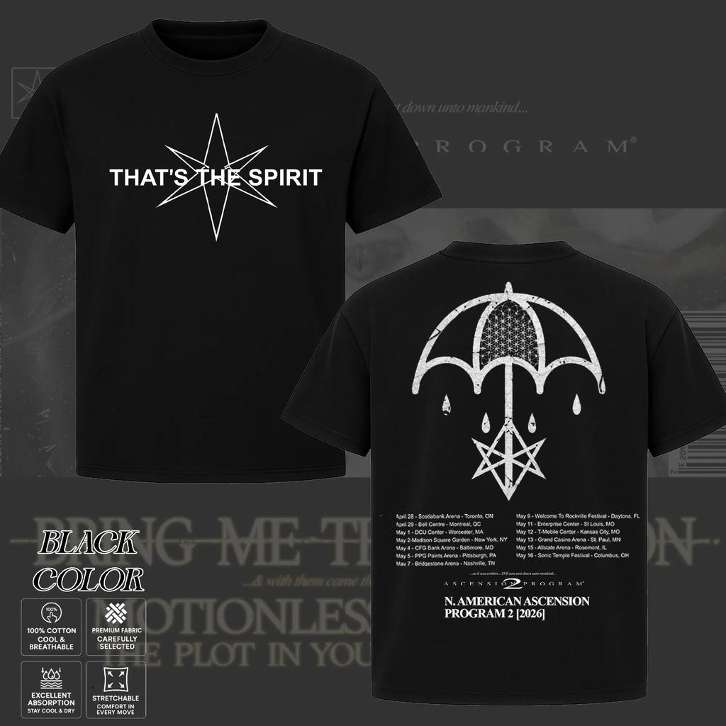 BMTH Bring Me The Horizon Maglietta Terza Ascensione Tour Stampa Date Tour Posteriore Unisex Oversize Fan Metalcore Manica Corta