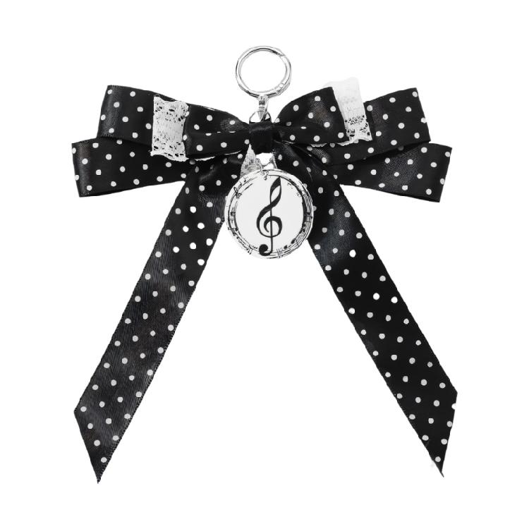 

Trendy Musical Note Keyring Key Holder Featuring Piano Keys And Delicate Bowknot Perfect For Music Enthusiasts