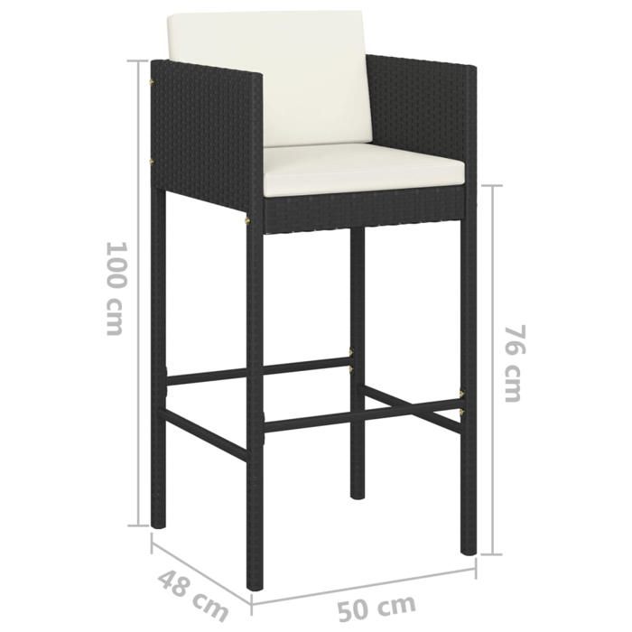 VidaXL 3-Piece Garden Bar Set with Cushions Outdoor Furniture Patio Table and Chairs Garden Lounge Terrace 3094772