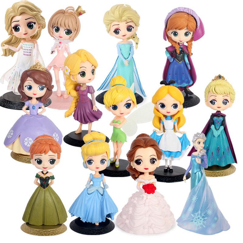 Princess Cake Decoration Figurine Featuring Sophia, Cinderella, and Elsa - Perfect for Birthday Parties and Festivals.