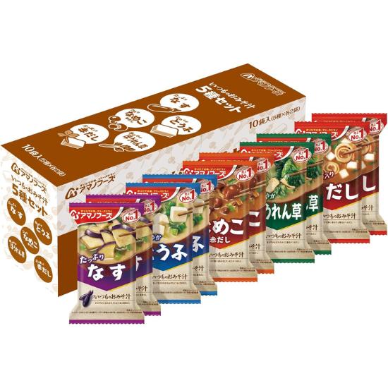 Itsumo No Omisoshiru (Always Miso Soup) 5 Varieties, 10-Pack Assortment