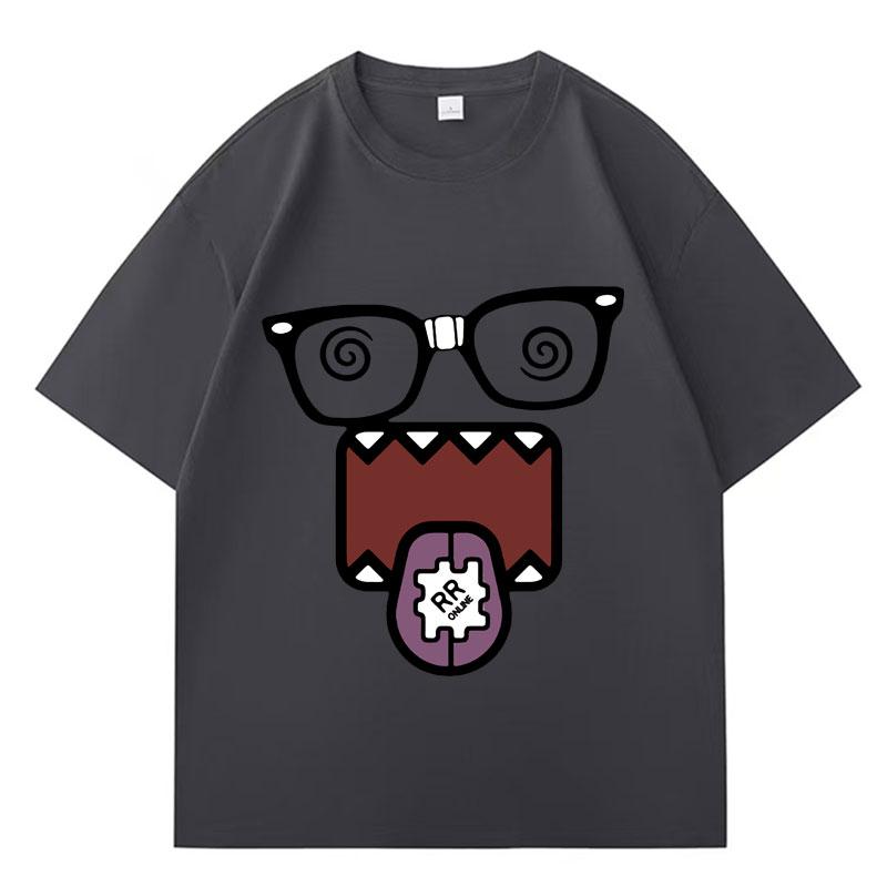 Domo Kun Funny Meme T Shirts Mens Women Clothes Classic Cotton Casual Tee Shirts Short Sleeve Oversized Tshirt Tops Streetwear
