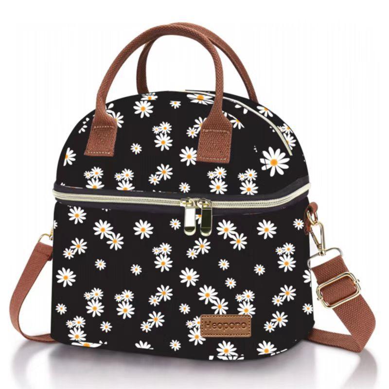 New Adult Portable Handheld Double-layer Insulated Lunch Bag for Work and School Lunch Bag
