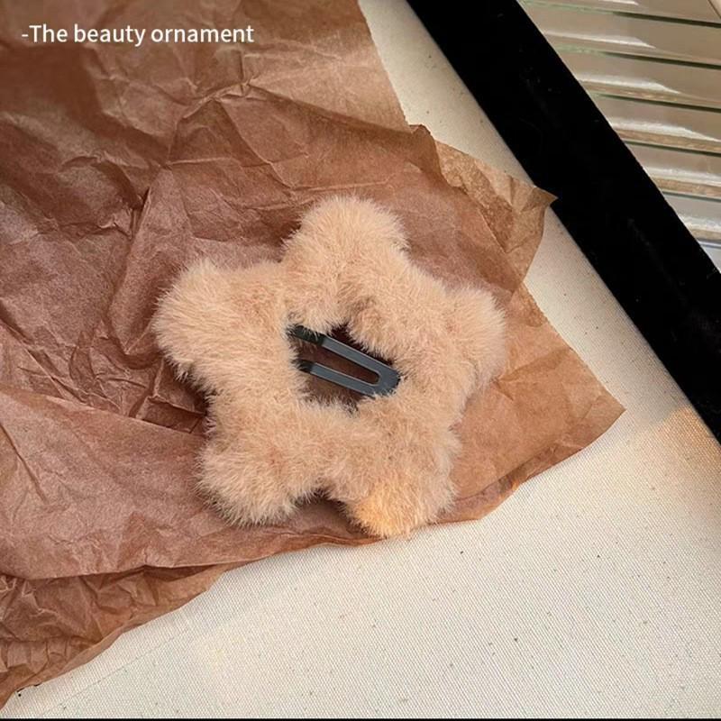 Large Plush Hair Clip: Autumn/Winter Volumizing Shark Clip for Women