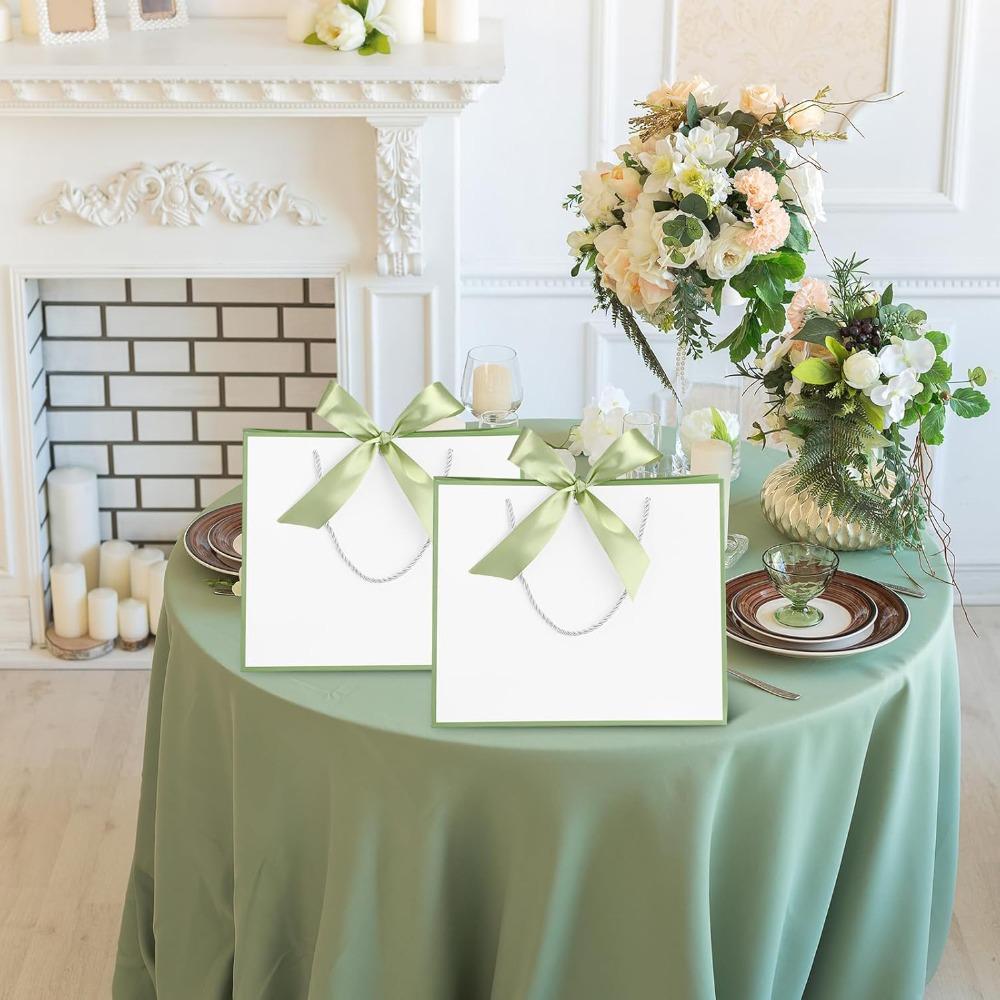 8pcs Gift Bags with Handle Thank You Gift Bags Welcome Bags Gifts with Bow Ribbon Paper Handbag Party Favor Bags Shopping Bags Gift Wrap Box