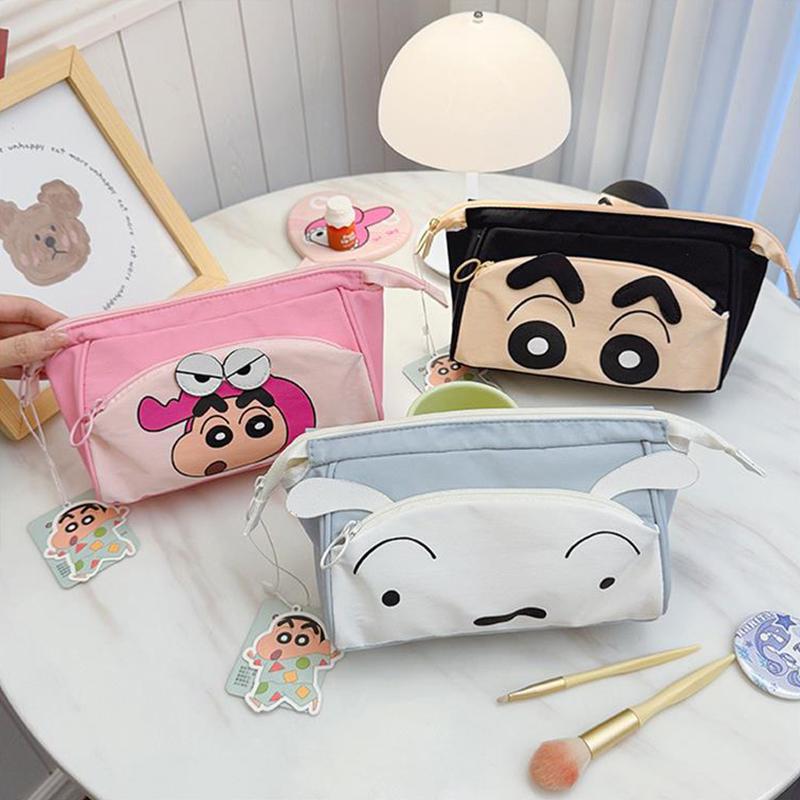 Anime Cartoon Cute Crayon Shin-Chan'S Transparent Cosmetic Bag Girls Large Capacity Portable Travel Toiletries Storage Bag Gifts