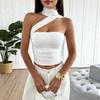 Spicy Girl Halterneck Strappy Bandeau Top - Sexy Backless Ruched Cropped Layer