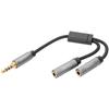 Audio Splitter - Digitus - 3.5 Mm Male Jack - 2x 3.5 Mm Female Jack - Gold-plated Connectors