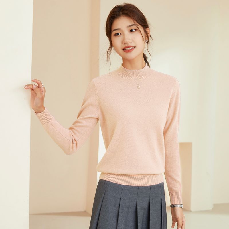 

Hengyuanxiang Однотонный трикотаж из шерсти с круглым вырезом 2025 Весна Новое поступление Женский модный свитер Тонкий базовый кардиган