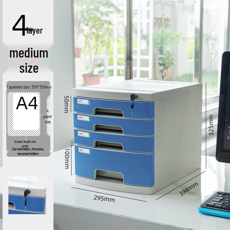 Abschließbarer mehrschichtiger A4-Desktop-Aktenschrank und Aufbewahrungsbox