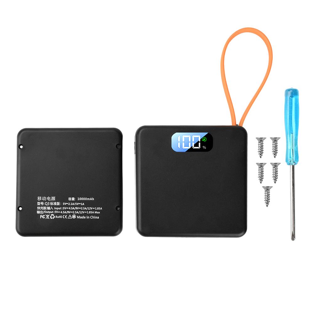 

Набор для сборки Power Bank 18650 своими руками - Без пайки, корпус для Power Bank 22.5W с быстрой зарядкой, ЖК-дисплеем, портативный и съемный дизайн для мобильных устройств 10W чёрный