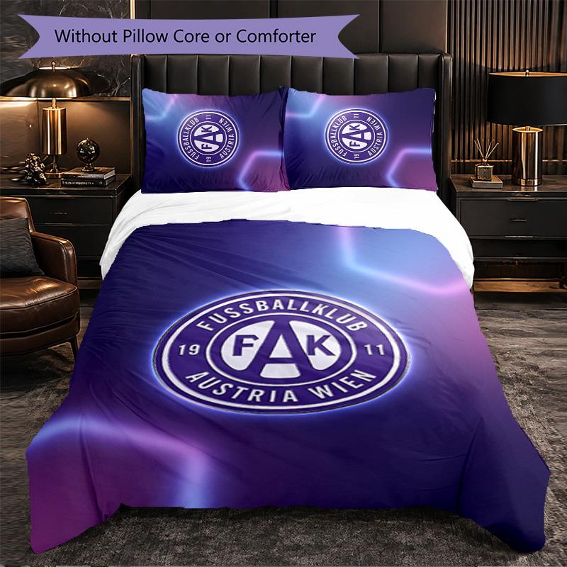 Austria Wien FC Themed Bedding 3Pcs Duvet Cover Set Decorative Bed Linen For Teen Room Home Decoration
