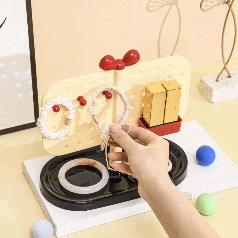 Bow Perforated Board Storage Rack DIY Porch Ornaments Storage Box New Vertical Perforated Board