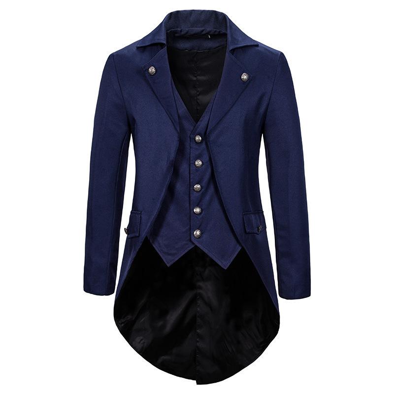Mens Vintage Tuxedo Tailcoat Halloween Cosplay Stage Performance Suit for Adults