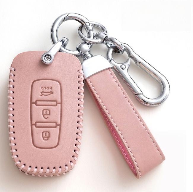 Leather Car Key Case Cover Accessories For  Solaris HB20 Veloster SR IX35 Accent Elantra i30 For KIA RIO K2 K3 Sportage