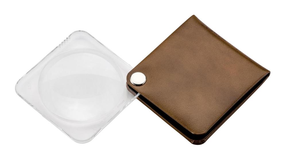 ESCHENBACH Handy Magnifying Light Made In Glass, Square, 3.5x Magnification, Brown, Germany, 1752-860