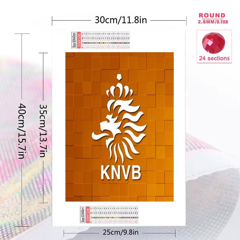 Netherlands national football Pattern 3pcs 100% Round Full Drill 5D DIY Diamond Painting Embroidery Cross Stitch Rhinestone Décor
