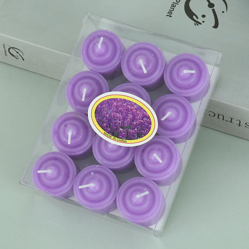 Round Candle Tea Candle Light Dinner Candle Hotel Warm Tea KTV Glass Cup Candle Bar Candle Couple Supplies Candle