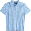 Polo Ss26 Liten Hästlogotyp Enkelknäppt Kortärmad Stickad Topp Klassisk Utgåva Damtoppar 211963486-500