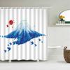 Waterproof Polyester Fabric Shower Curtain Japanese-style Waves Samurai Landscape 3d Printing Bathroom Decor Shower Curtains