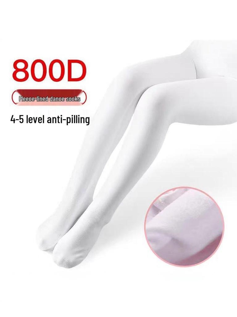 Children's Fleece Dance Socks & Thick 800D Ballet Tights - Anti-Pilling, Autumn/Winter Collection