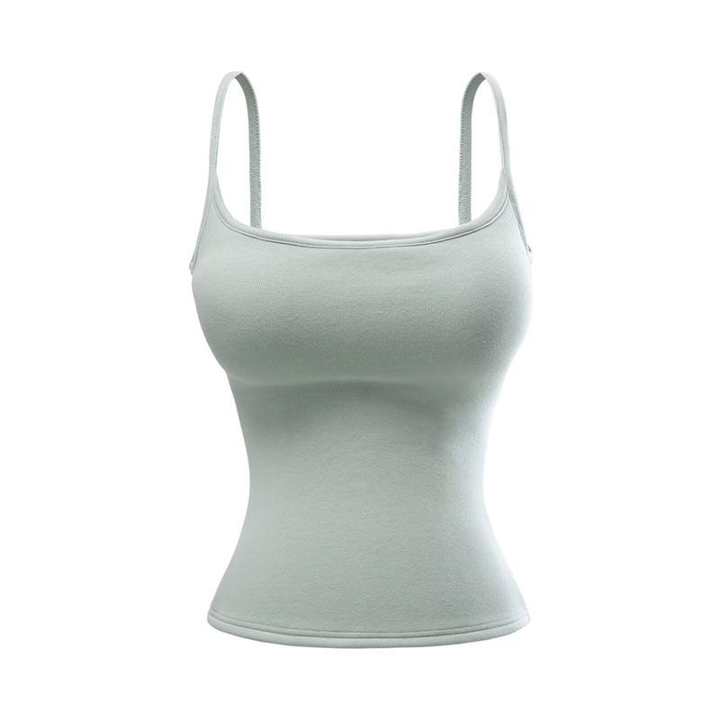 Canotta Calda in Pile da Donna Stile Spicy Girl: Top aderente, elasticizzato, senza maniche con coppe al seno per Autunno/Inverno