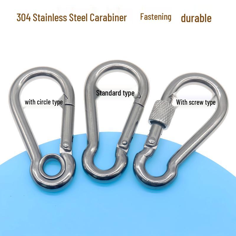 304 Stainless Steel Carabiner Spring Safety Hook for Hoist Runway