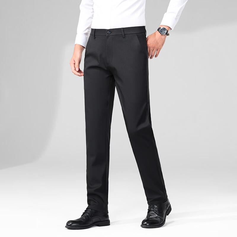 GUANGAN Men's Light Business Casual Straight-Leg Stretch Pants