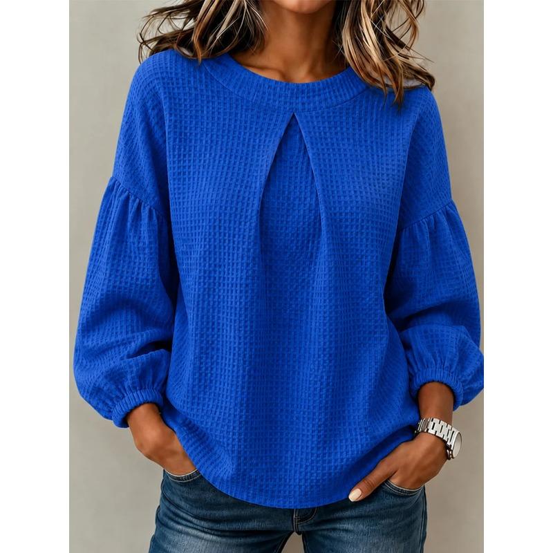JPNTKY Women's Fashion Casual Long Sleeve O-Neck Blouses & Shirts