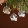 Winterwunderland Szene Requisiten Beleuchteter Weihnachtskugel Schmuck, LED Schnee Warmes Licht Anhänger Hängende Kugel mit Rentierhütte für Baum