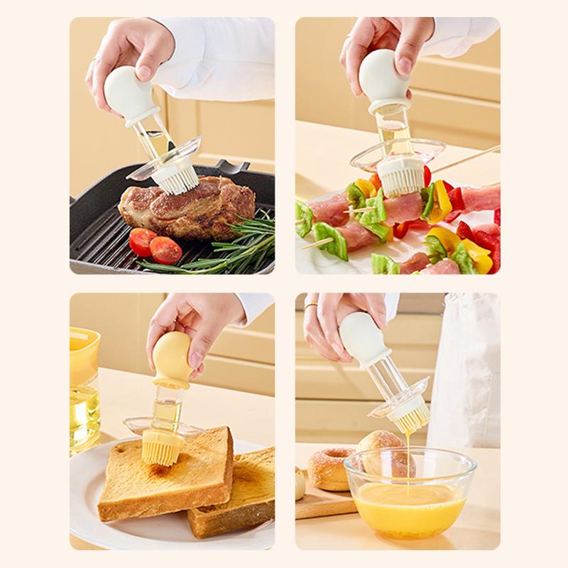 Bouteille Distributeur d'Huile Distributeur d'Huile Avec Brosse Brosse à Badigeonner en Silicone Convient Pour la Cuisine et le Barbecue Outils de Rangement de Cuisine
